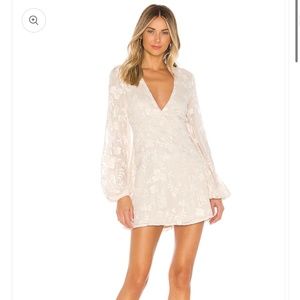 Tularosa Long Sleeve Floral Embroidered Cream Ryland Dress